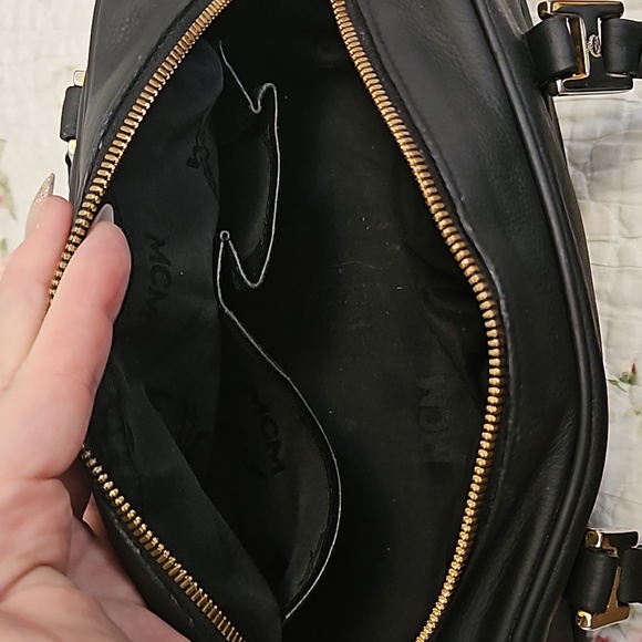 MCM Refurbished Matte Black Leather Boston Bag - Picture 11 of 11